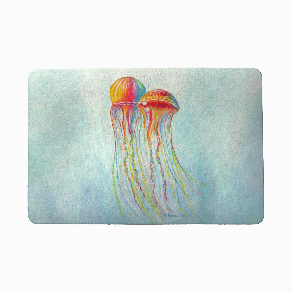 Colorful Jellyfish Door Mat 18x26. Picture 1