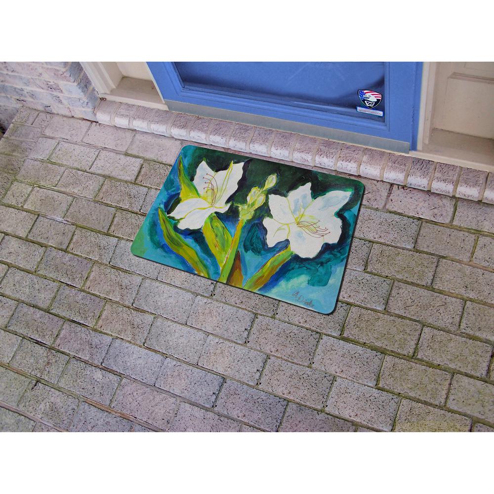 White Lily Door Mat 18x26. Picture 2