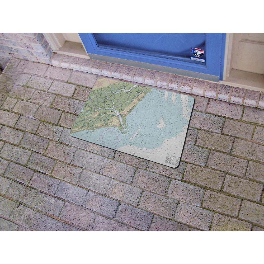 Fripp Island, SC Nautical Map Small Door Mat. Picture 2