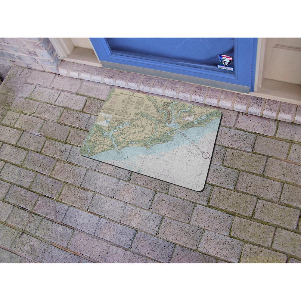Charleston Harbor and Approaches, SC Nautical Map Small Door Mat. Picture 2