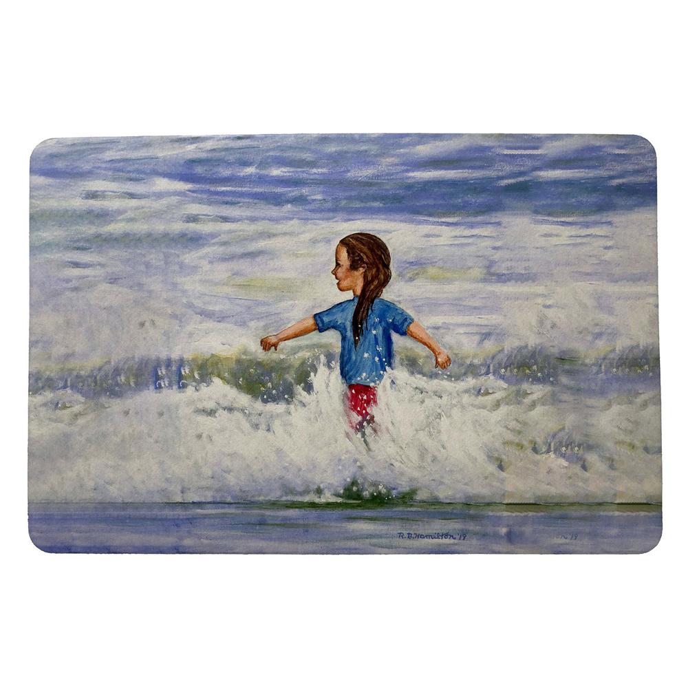 Girl in Surf Door Mat 18x26. Picture 1