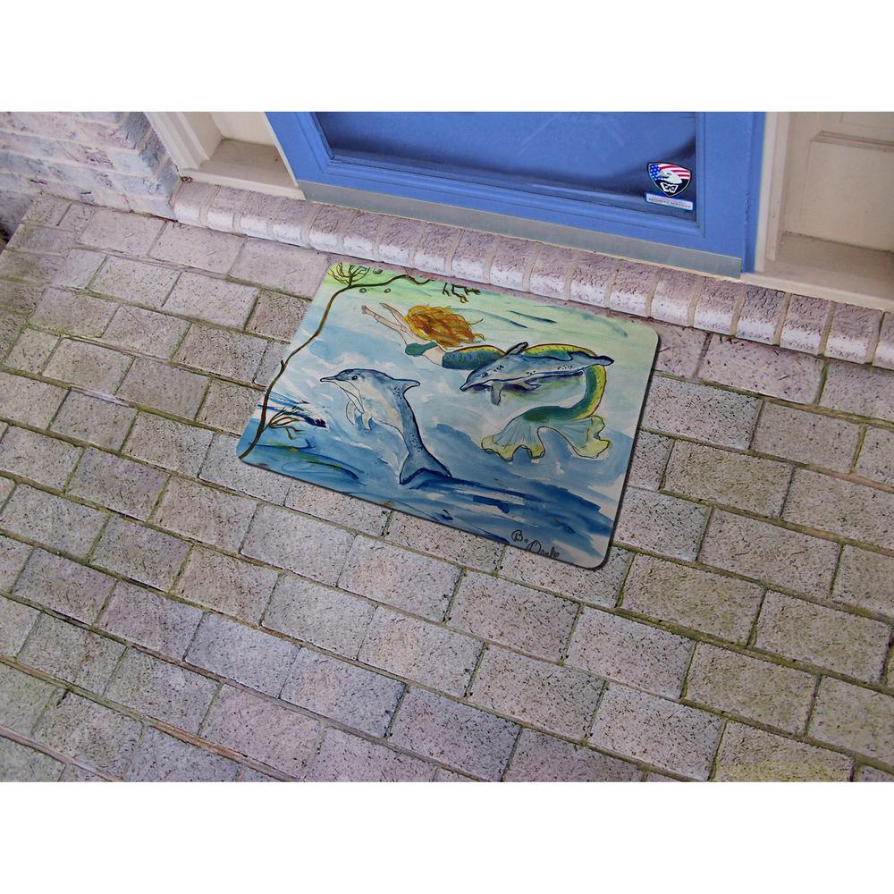 Mermaid and Dolphins Small Door Mat. Picture 2