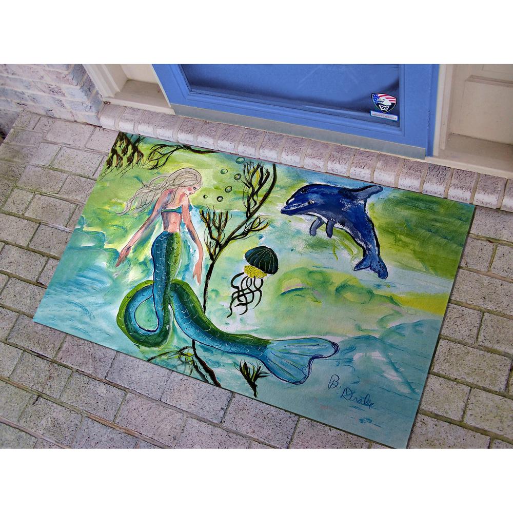 Mermaid and Jellyfish Large Door Mat. Picture 2
