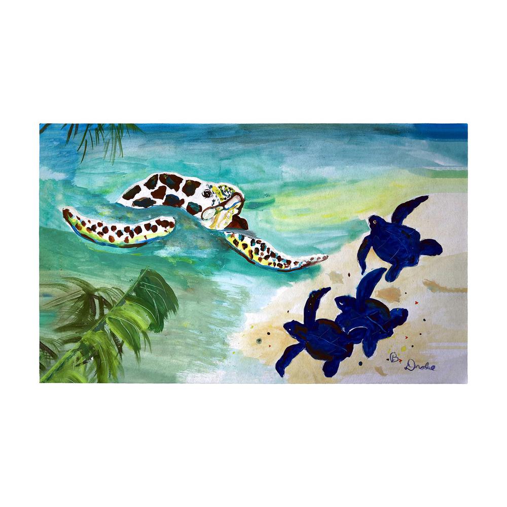 Sea Turtle and Babies Large Door Mat. The main picture.
