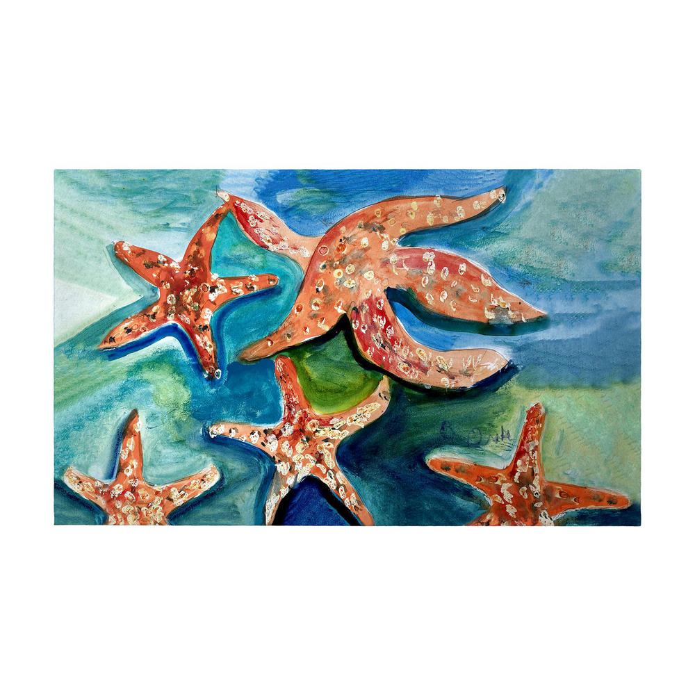 Swimming Starfish Large Door Mat. Picture 1
