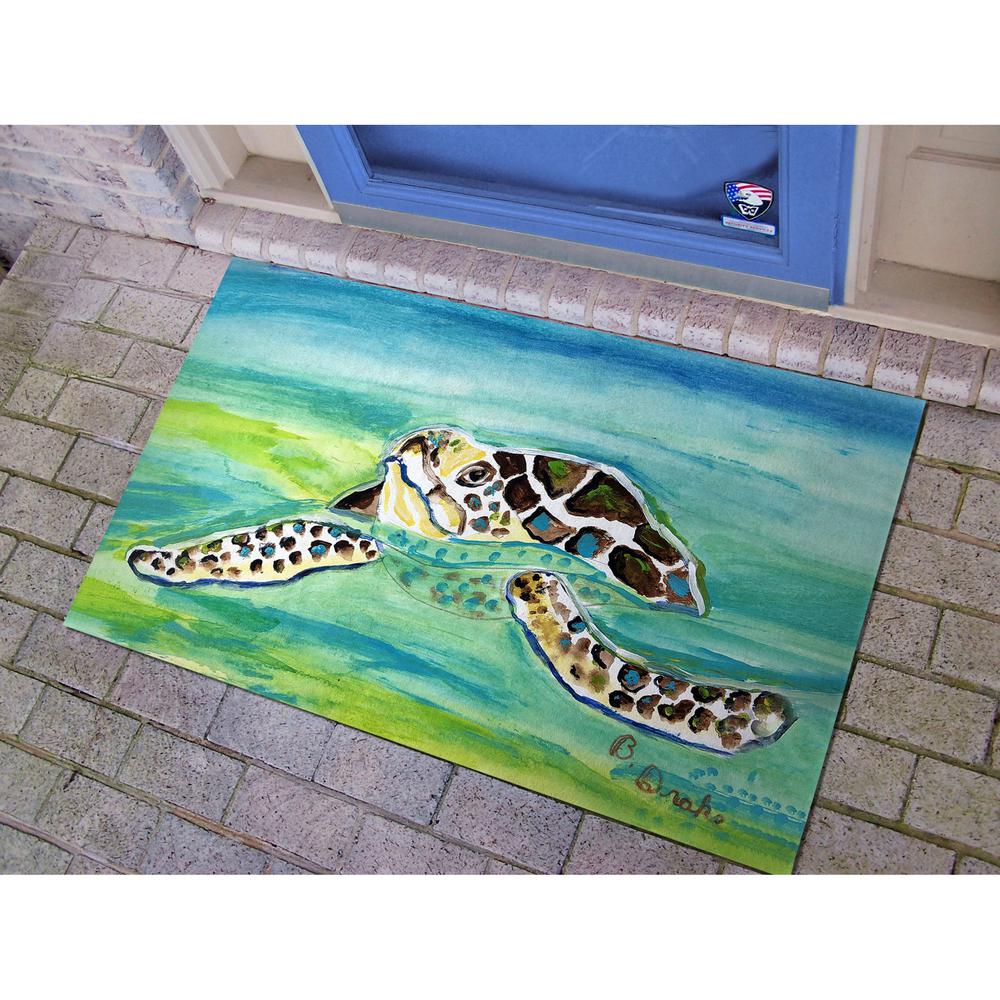 Sea Turtle Surfacing Large Door Mat. Picture 2