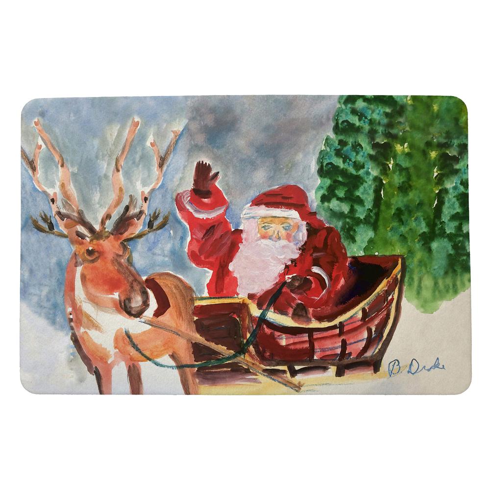 Reindeer & Santa Door Mat 18x26. Picture 1