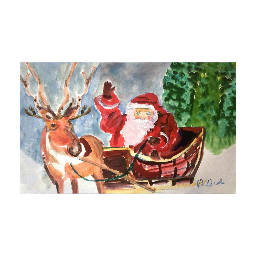 Reindeer & Santa Door Mat 30x50. Picture 1