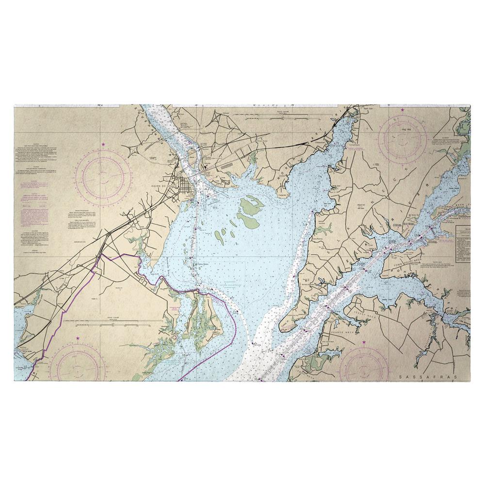 Head of Chesapeake Bay, MD Nautical Map Door Mat 30x50. Picture 1