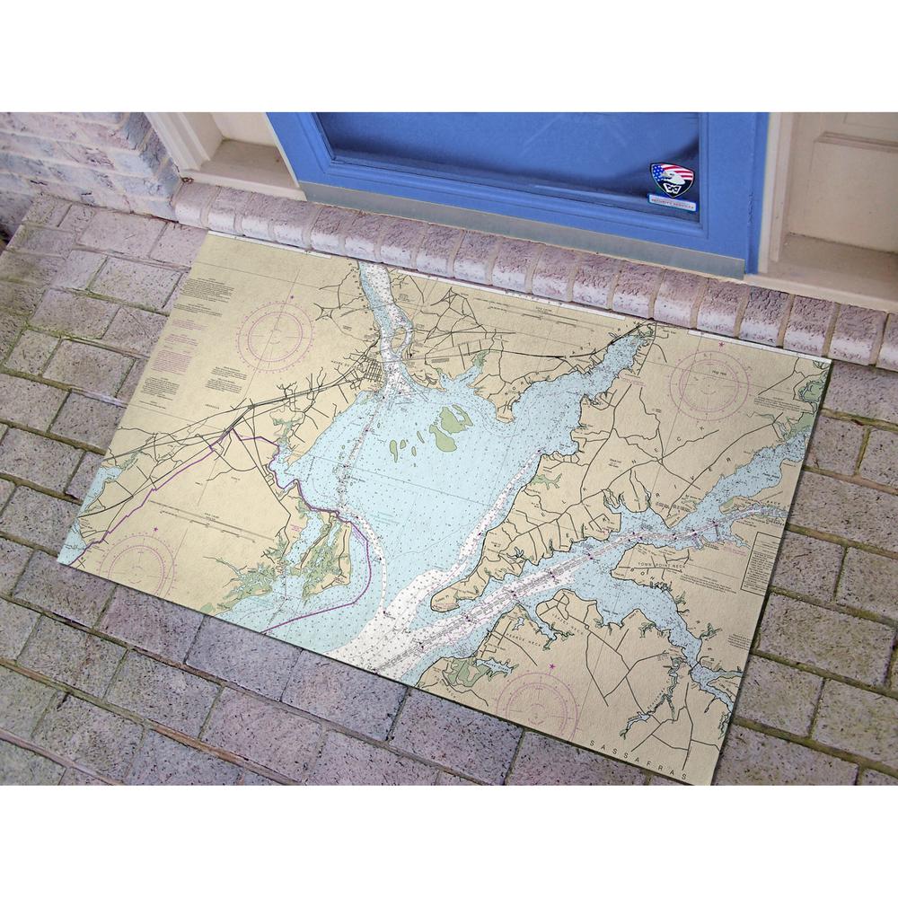 Head of Chesapeake Bay, MD Nautical Map Door Mat 30x50. Picture 2