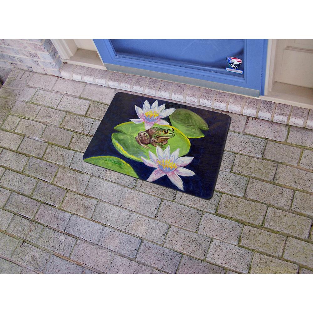 Frog & Lily Door Mat 18x26. Picture 2