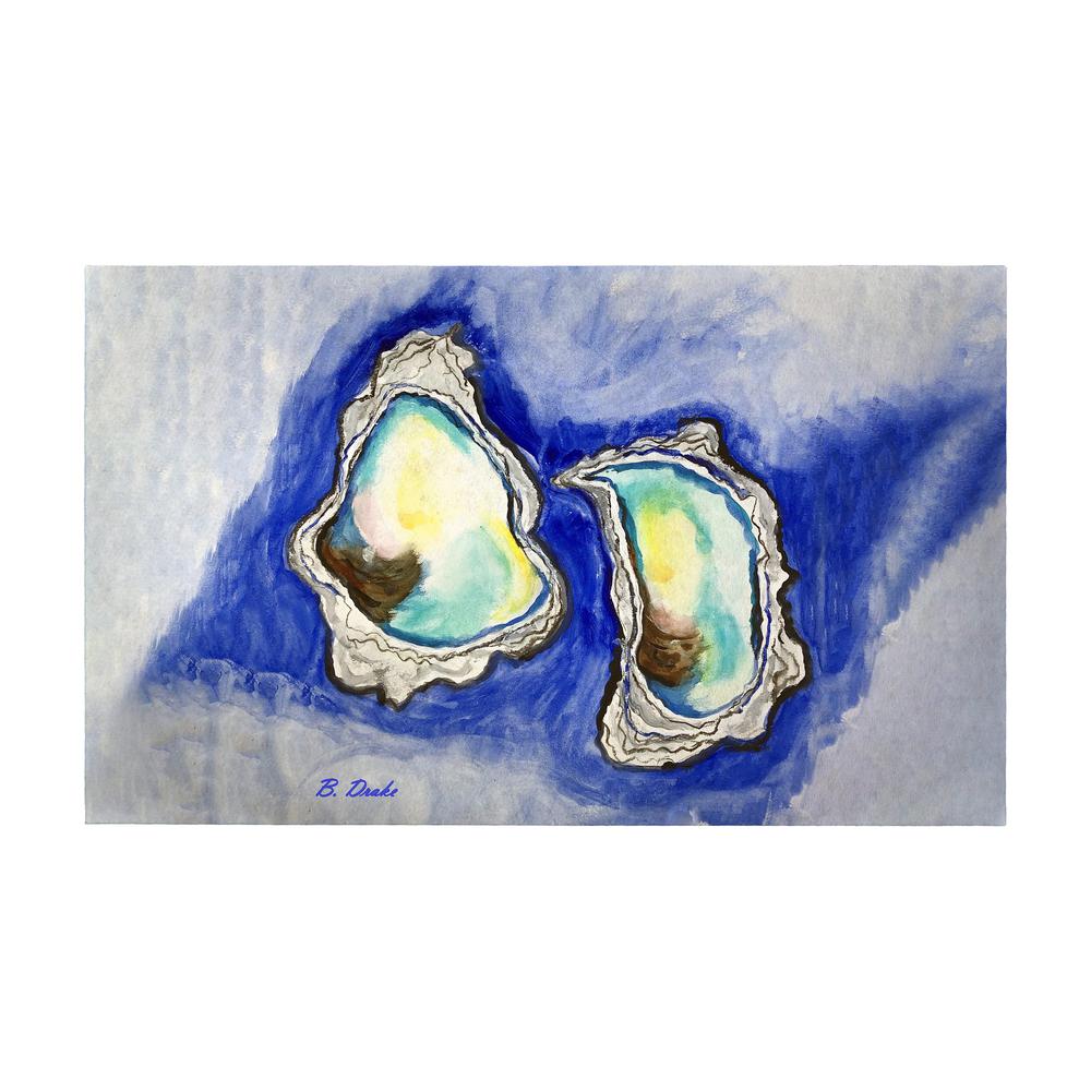 Aqua Oysters Door Mat 30x50. Picture 1