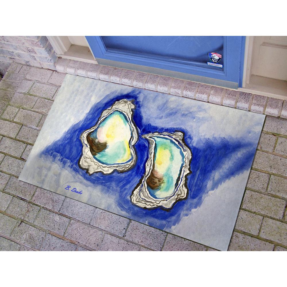 Aqua Oysters Door Mat 30x50. Picture 2