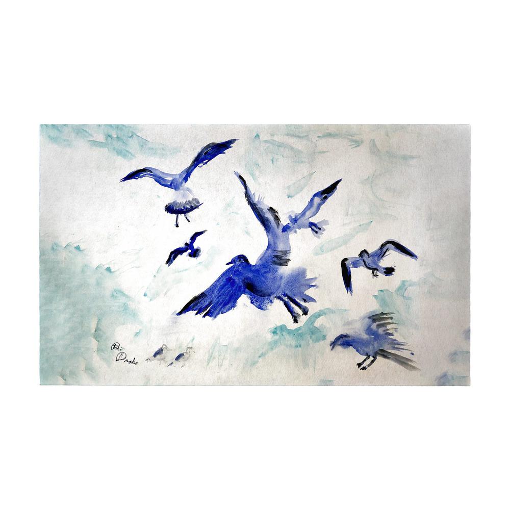 Flocking Gulls Door Mat 30x50. Picture 1