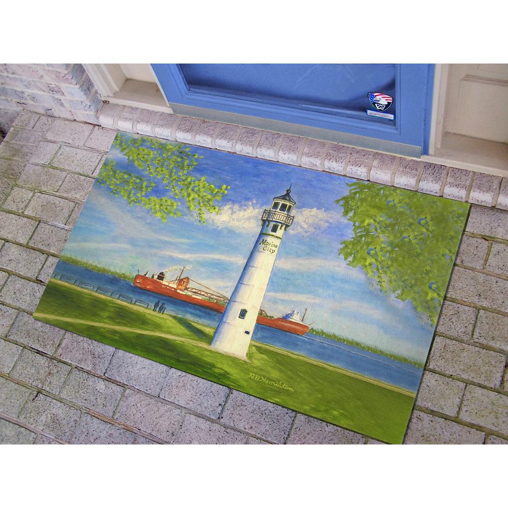 Marine City Lighthouse, MI Door Mat 30x50. Picture 2