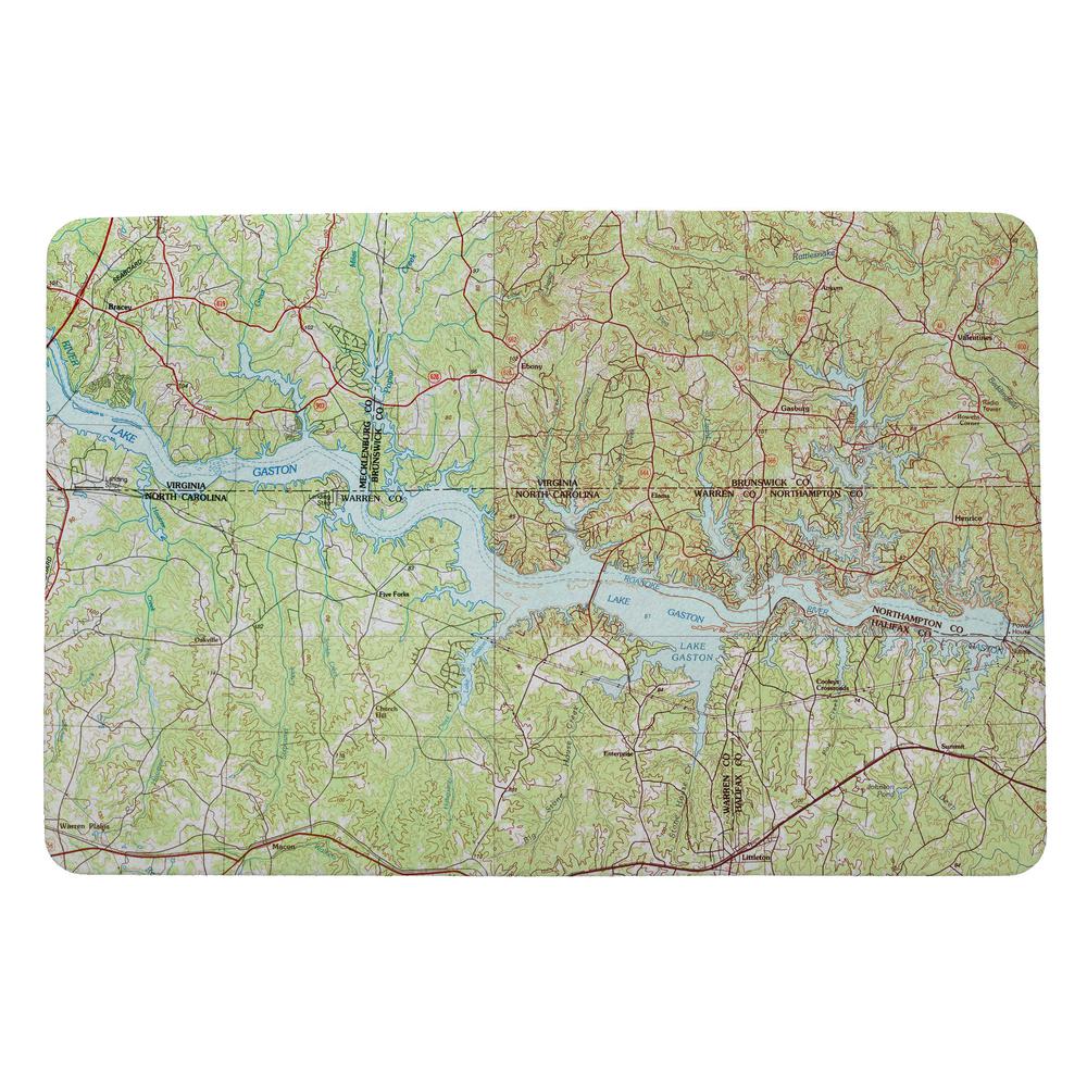 Lake Gaston, VA & NC Nautical Map Door Mat 18x26. Picture 1
