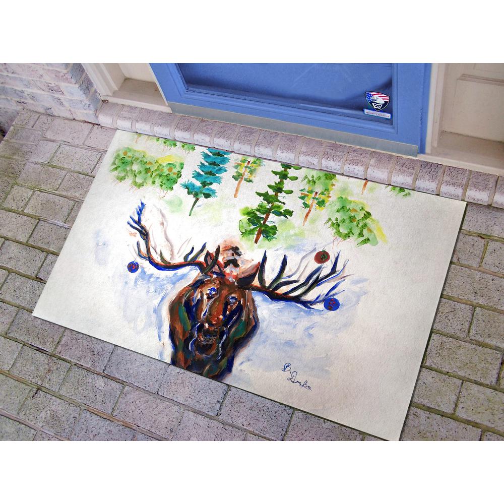 Christmas Moose Door Mat 30x50. Picture 2