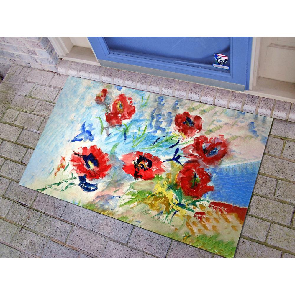 Red Poppies Door Mat 30x50. Picture 2