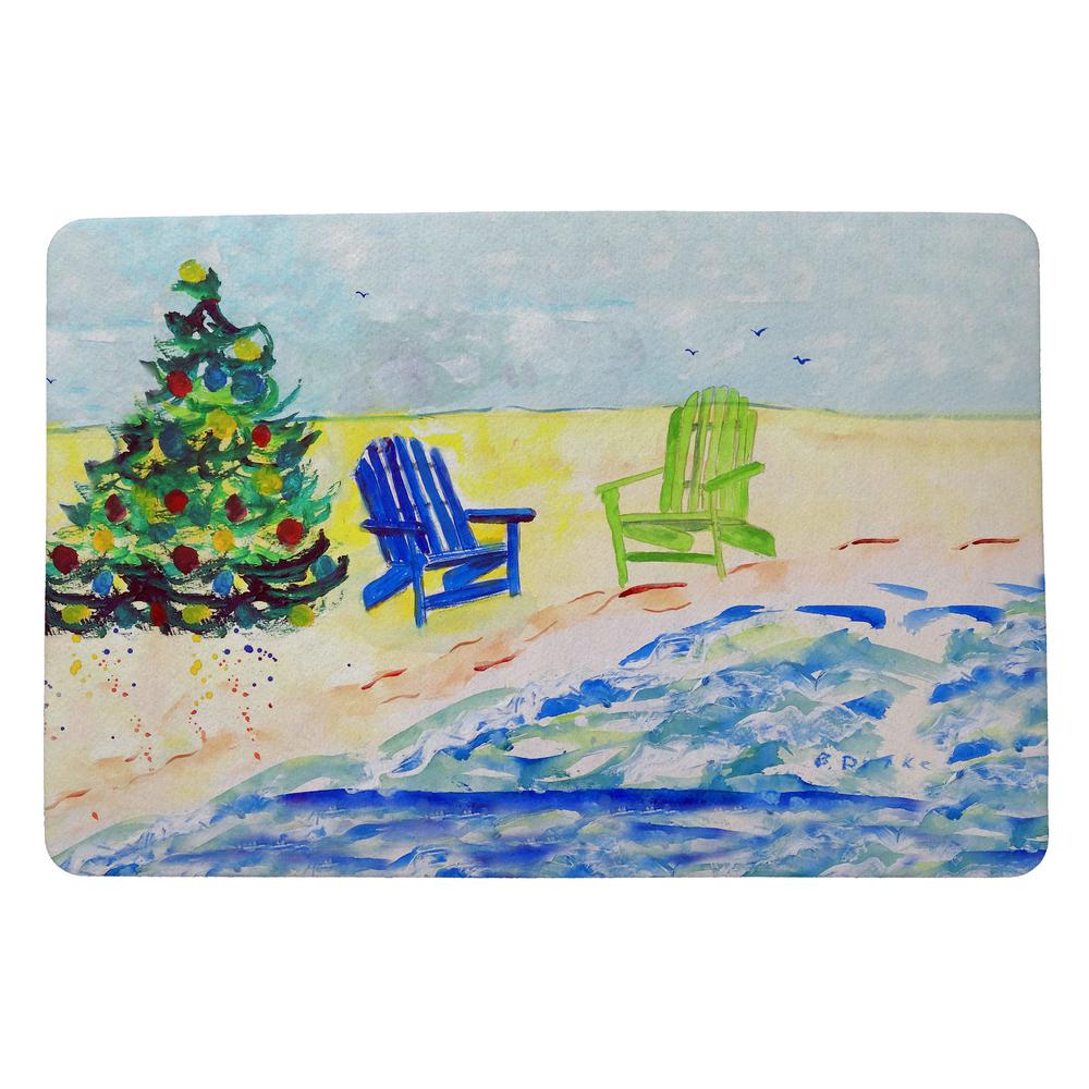 Beach Chair Christmas Door Mat 18x26. The main picture.