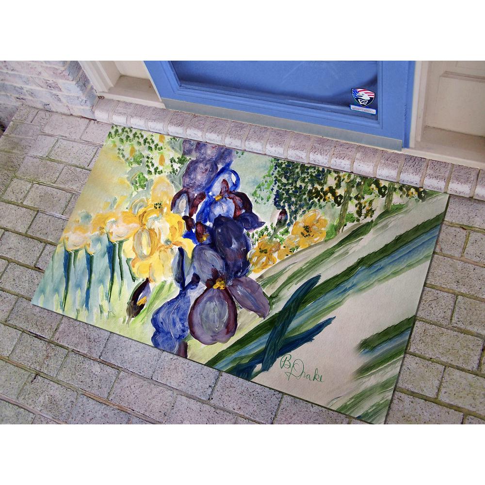 Yellow & Blue Iris Door Mat 30x50. Picture 2