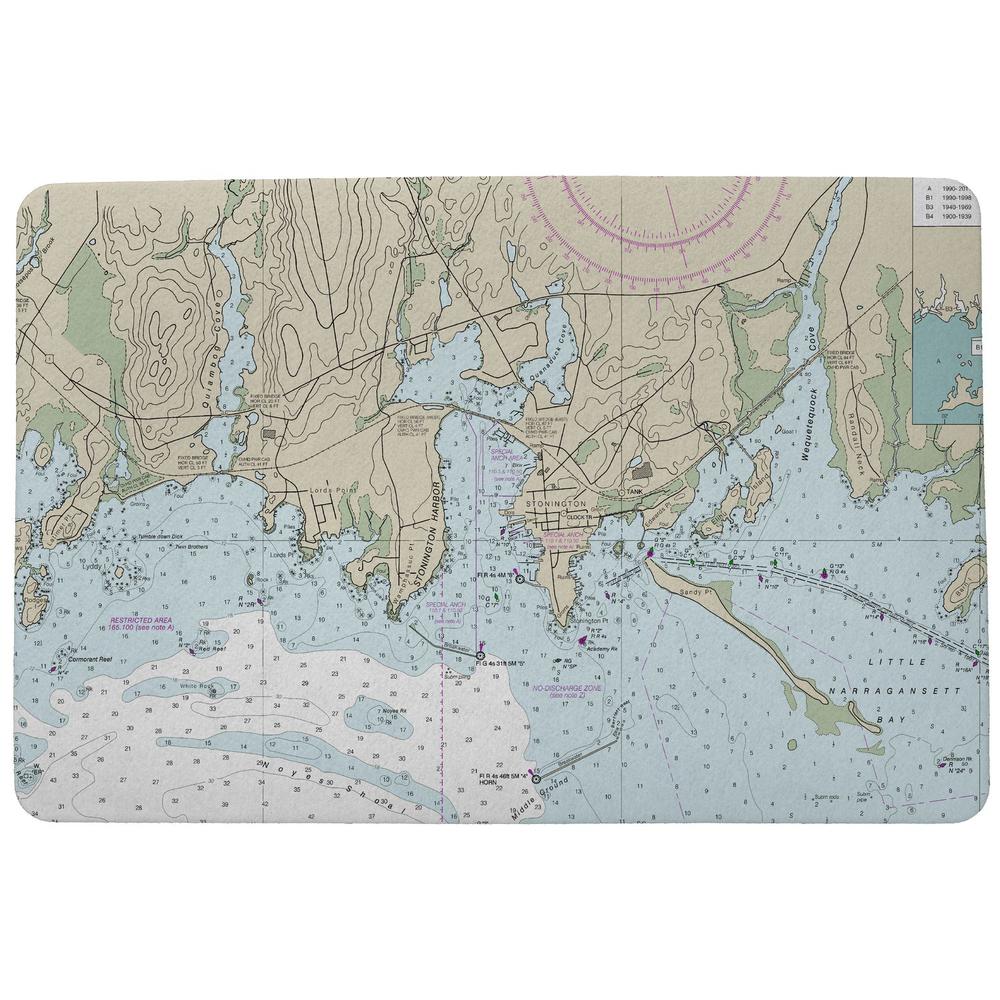 Stonington Harbor, CT Nautical Map Door Mat 18x26. Picture 1