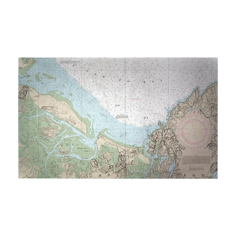 Essex Bay and Essex River, MA Nautical Map Door Mat 18x26. Picture 1