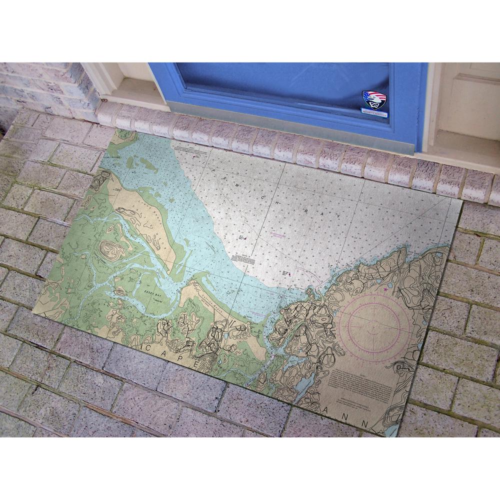 Essex Bay and Essex River, MA Nautical Map Door Mat 30x50. Picture 2
