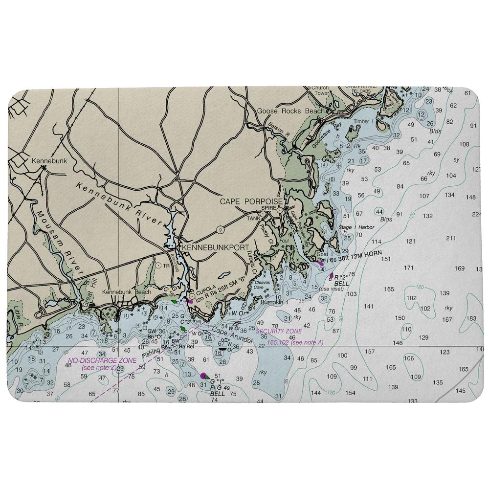 Kennebunckport, ME Nautical Map Door Mat Small. Picture 1