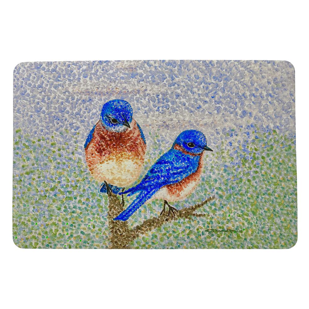 Two Blue Birds Door Mat 18x26. Picture 1
