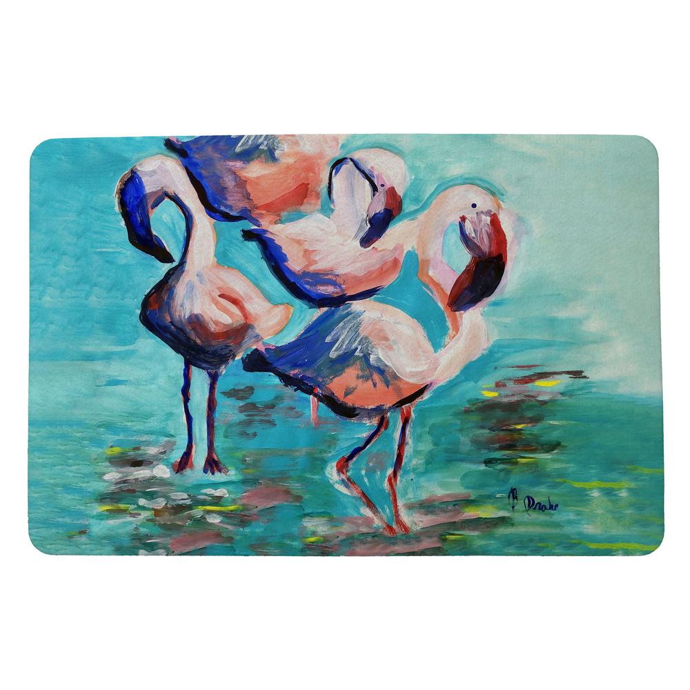 Dancing Flamingos Door Mat 18x26. Picture 1