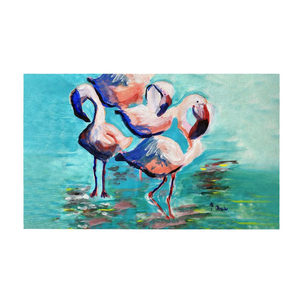 Dancing Flamingos Door Mat 30x50. Picture 1