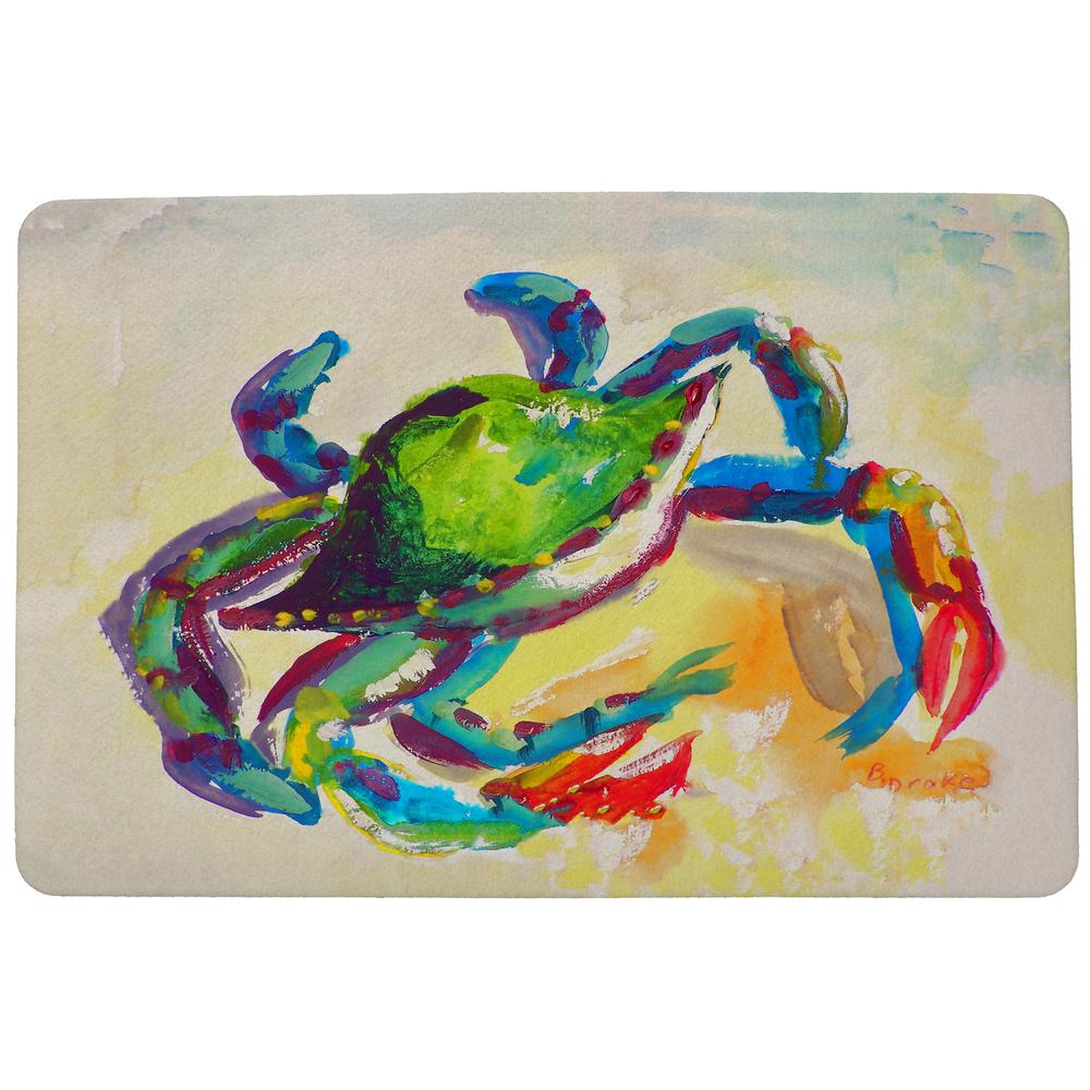 Teal Crab Door Mat 18x26. Picture 1