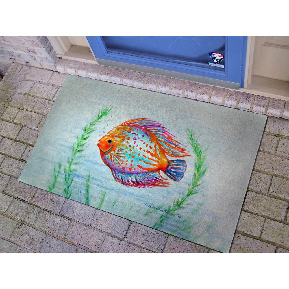 Orange Fish Door Mat 30x50. Picture 2