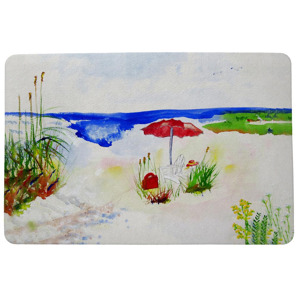 Red Beach Umbrella Door Mat 18x26. Picture 1