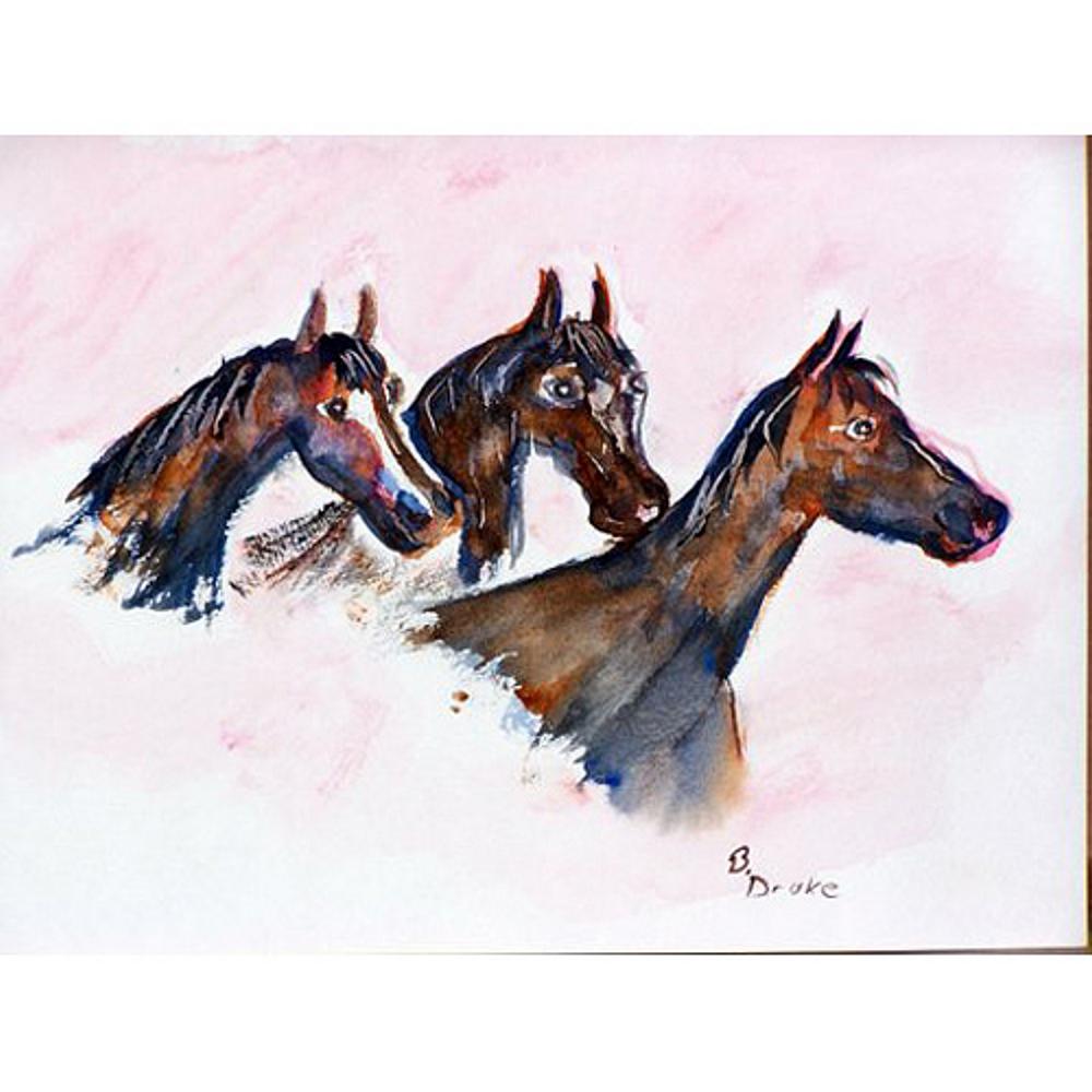 Three Horses Door Mat 18x26. Picture 1