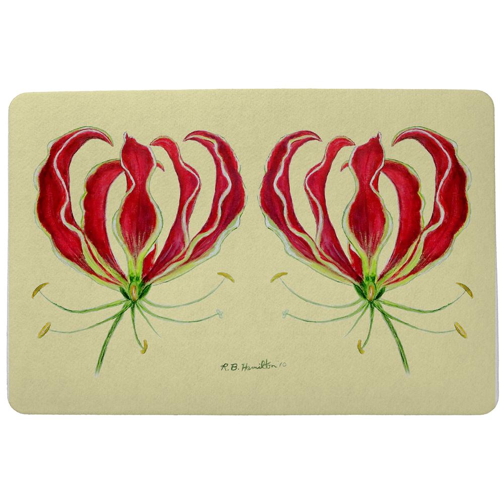 Red Lily Door Mat 18x26. Picture 1