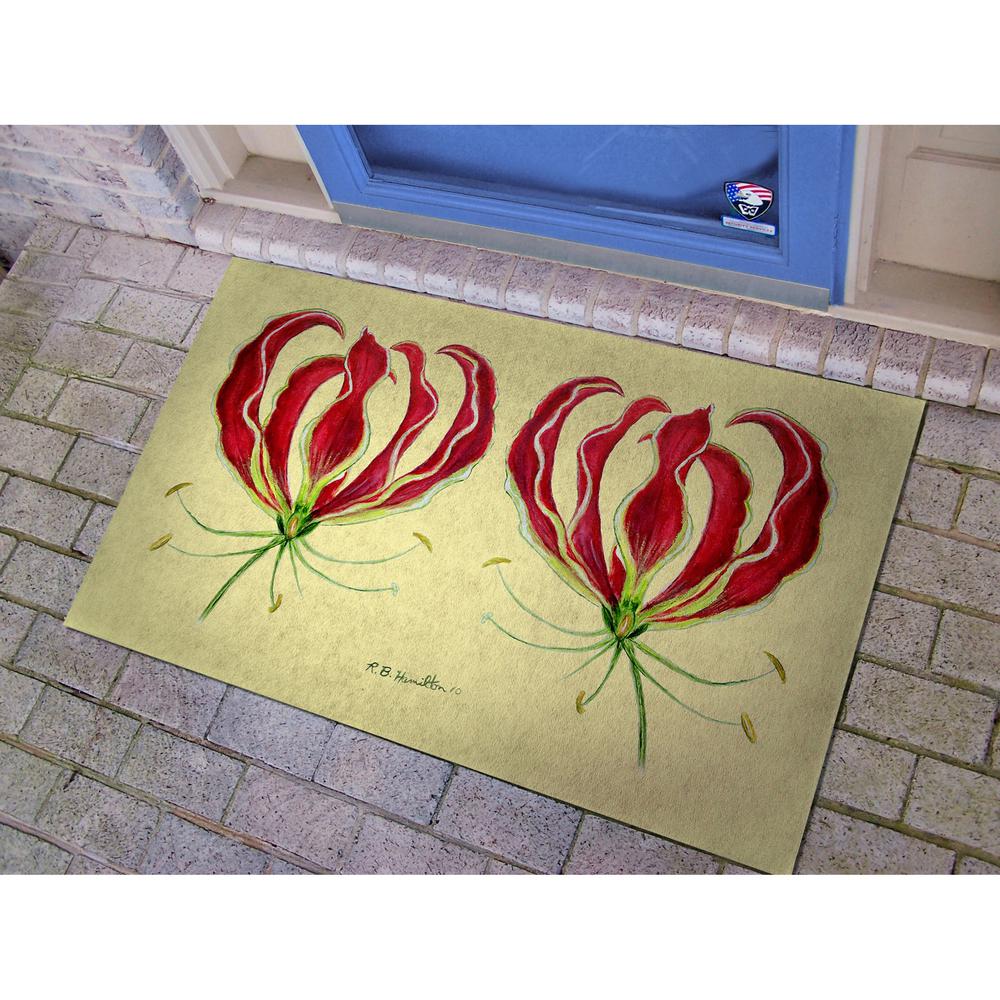 Red Lily Door Mat 30x50. Picture 2