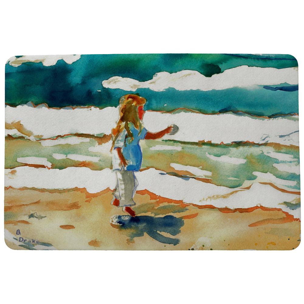 Girl at the Beach Door Mat 18x26. Picture 1