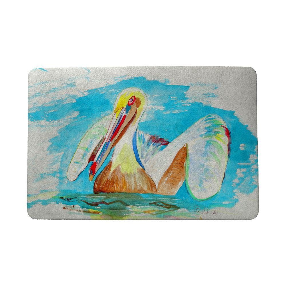 Pelican in Teal Door Mat 18x26. Picture 1
