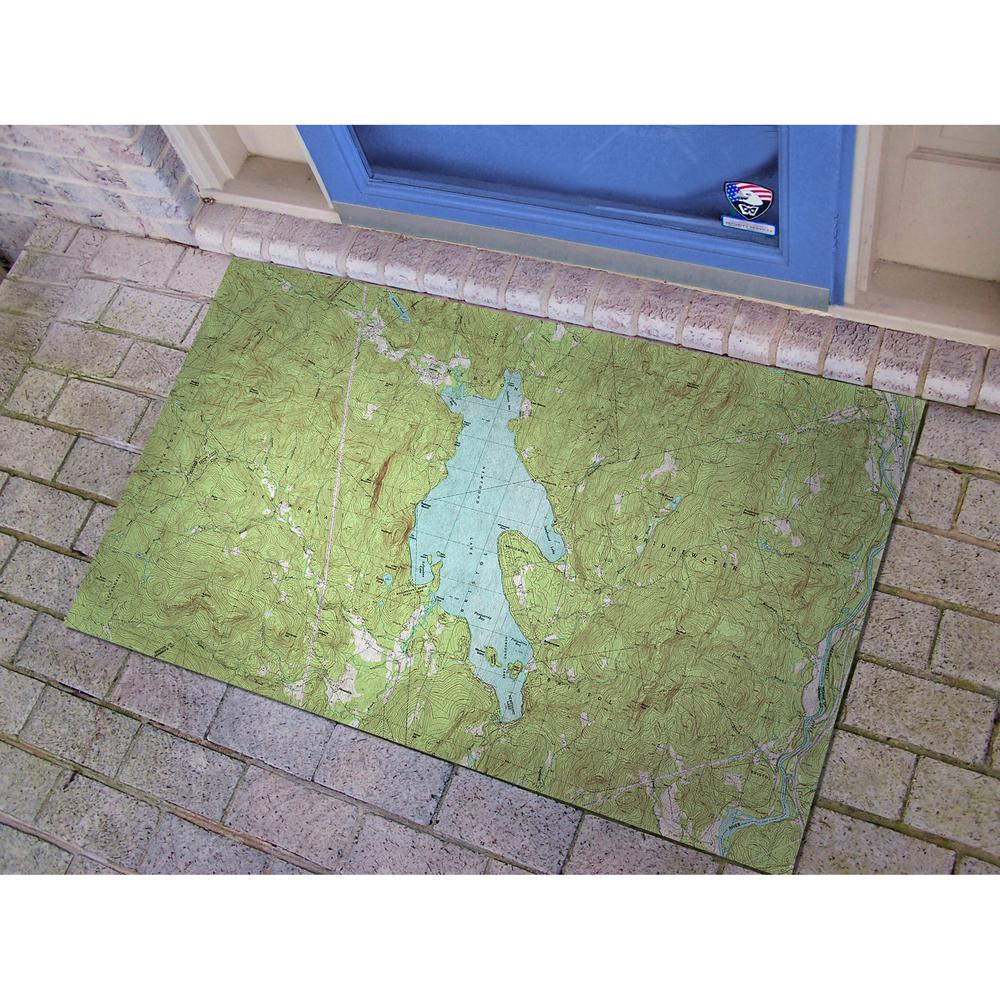 Newfound Lake, NH Nautical Map Door Mat Large. Picture 2