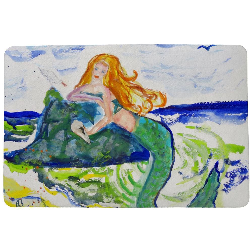 Mermaid on Rock Door Mat 30x50. The main picture.