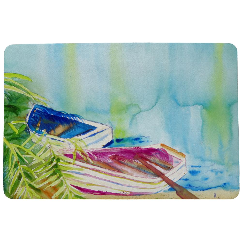 Watercolor Rowboats Door Mat 18x26. Picture 1
