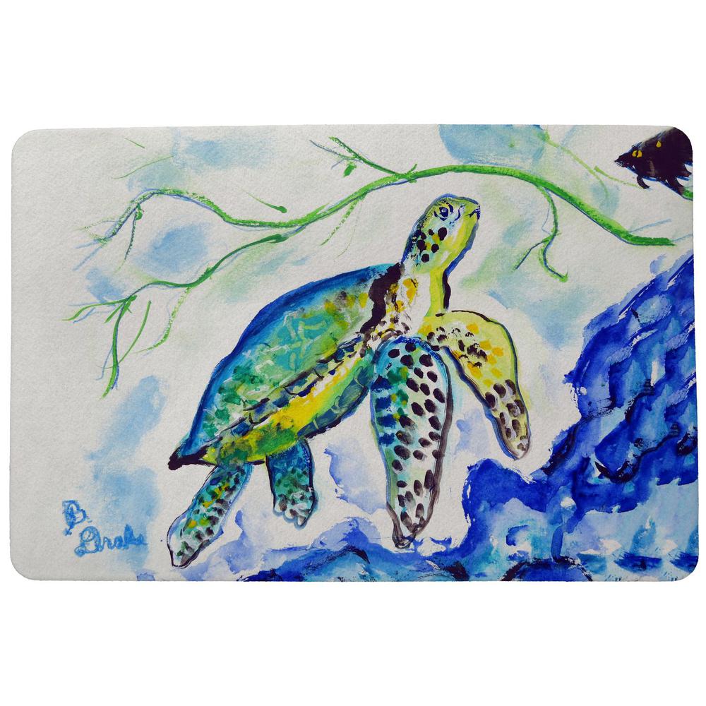 Yellow Sea Turtle Doormat 18x26. Picture 1
