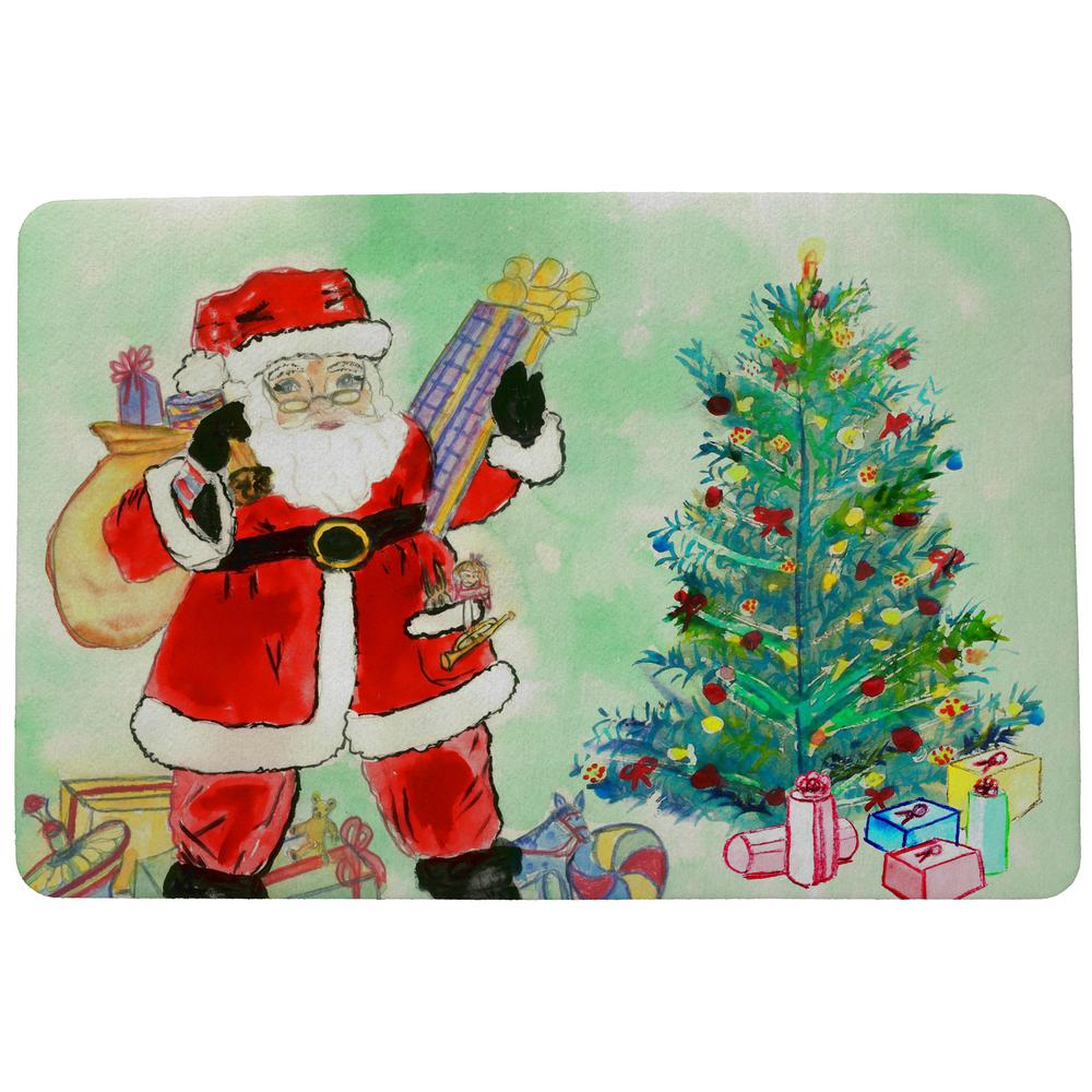 Santa & Christmas Tree Door Mat 18x26. Picture 1