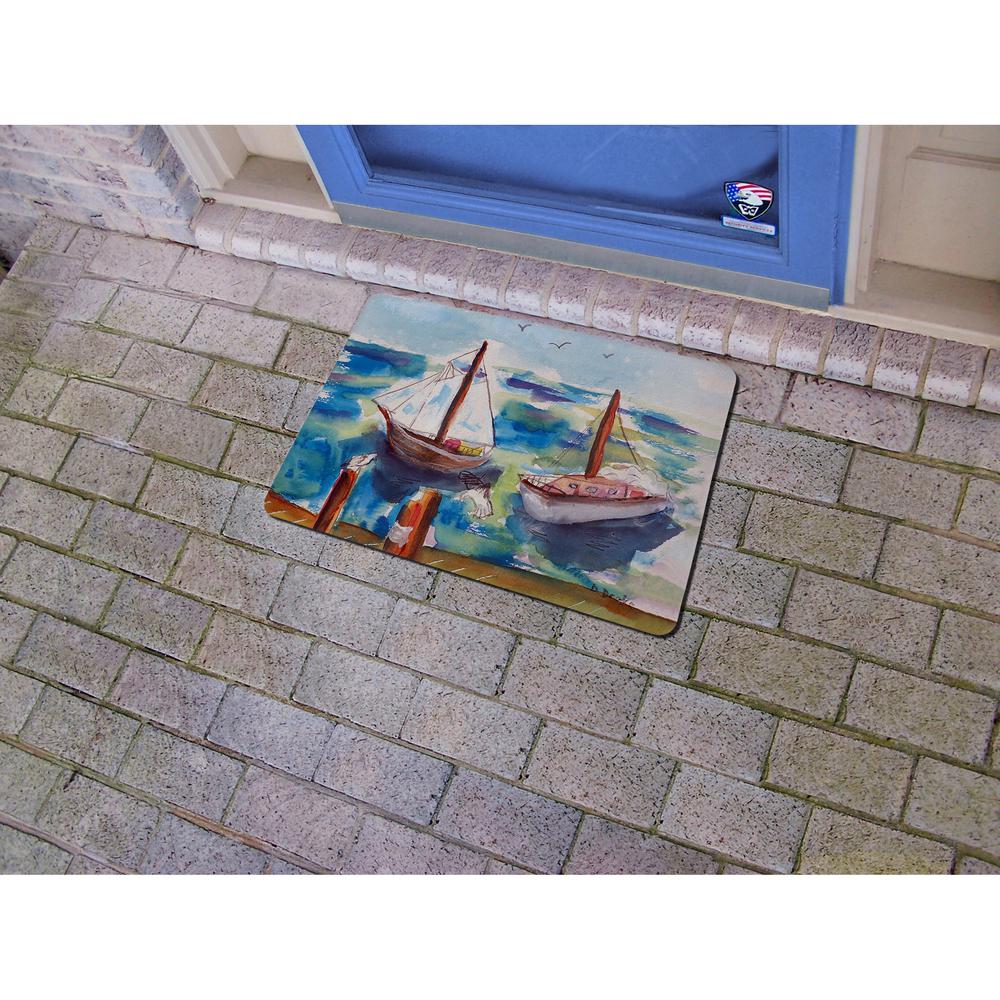 Two Sailboats Door Mat 18x26. Picture 2