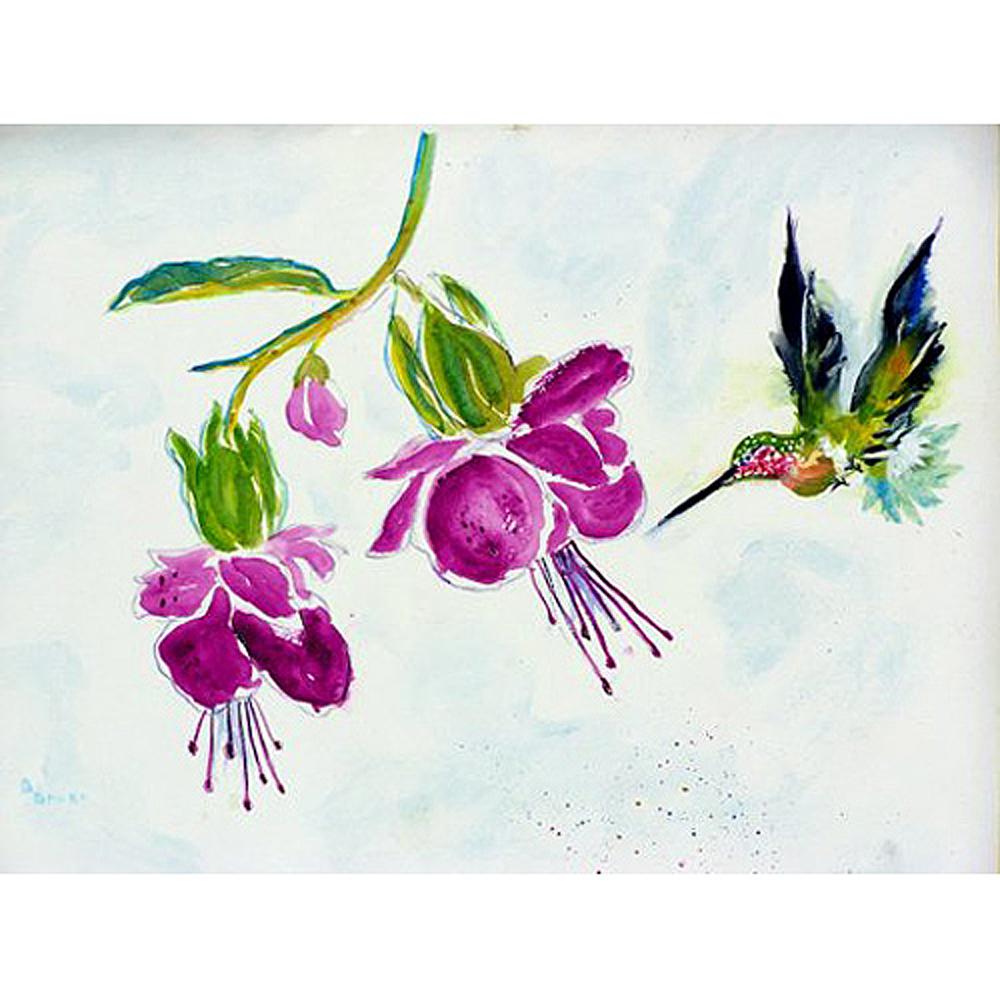 Purple Hummingbird Door Mat 18x26. Picture 1
