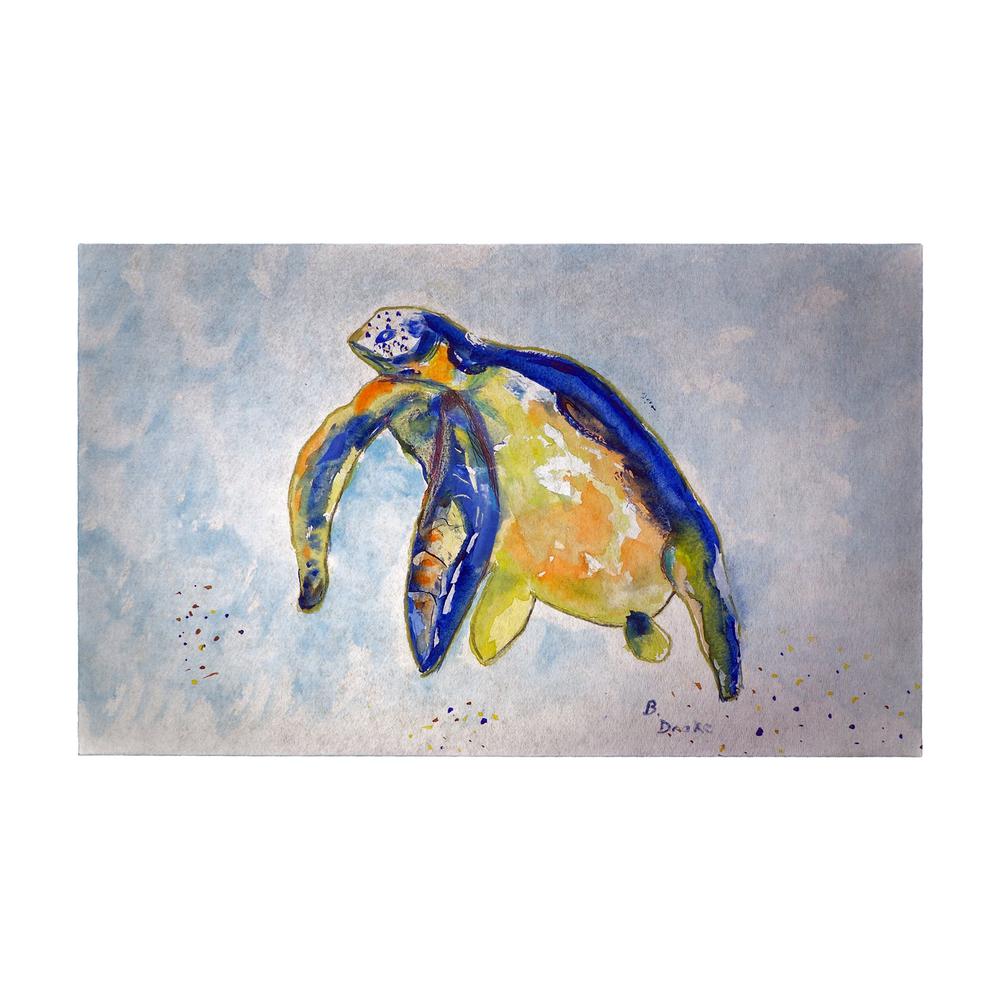 Blue Sea Turtle Door Mat 30x50. Picture 1