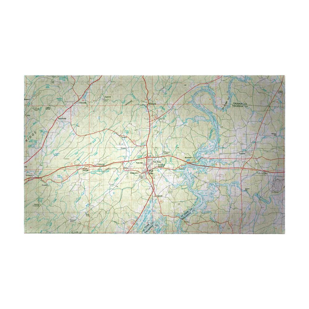 Logan Martin Lake, AL Nautical Map Door Mat 30x50. Picture 1