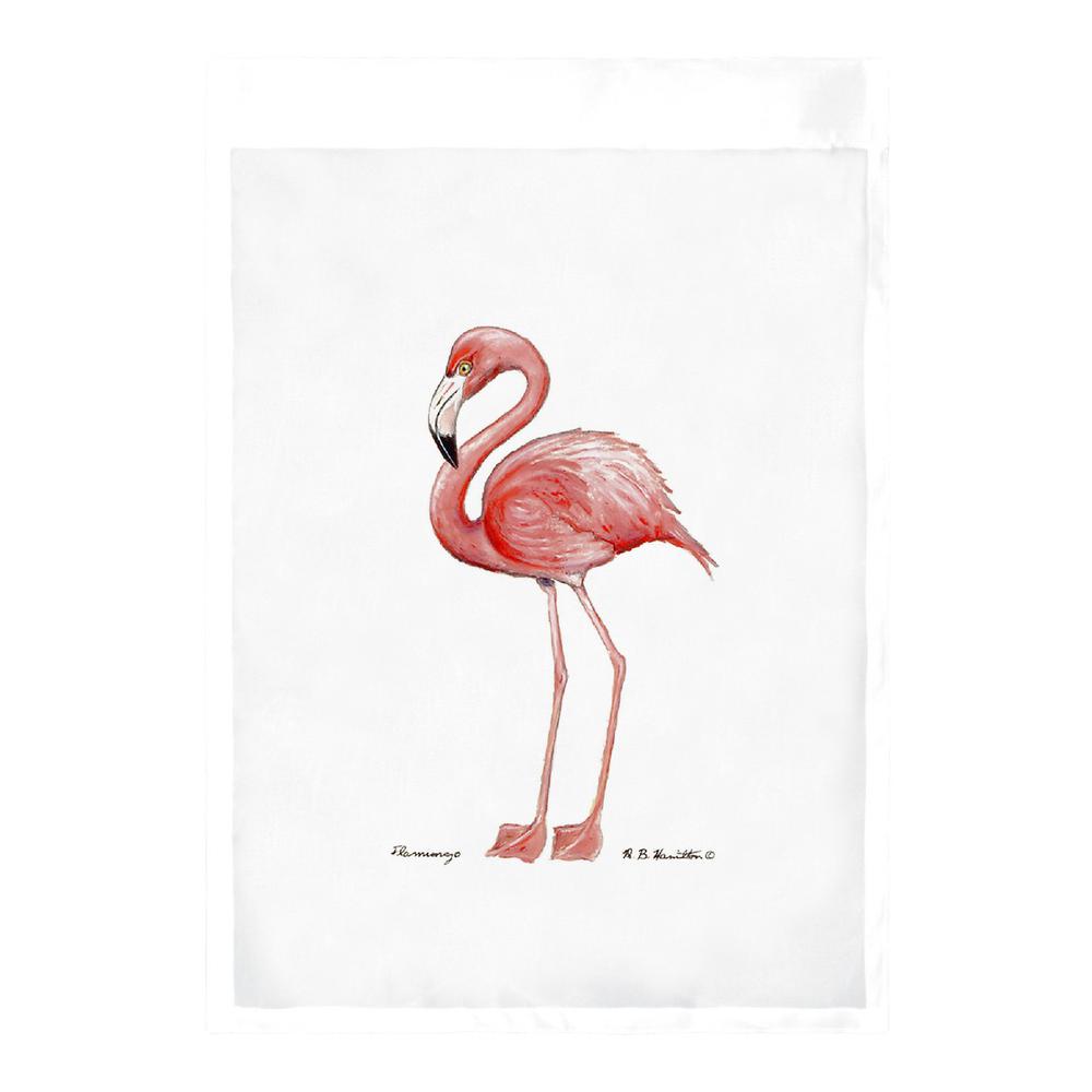 Flamingo on White Flag 12.5x18. Picture 1
