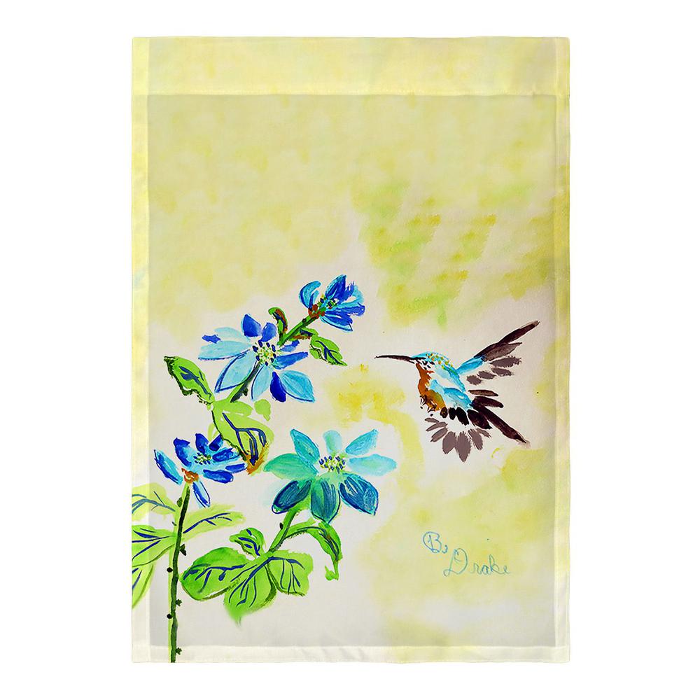 Aqua Hummingbird Flag 12.5x18. Picture 2